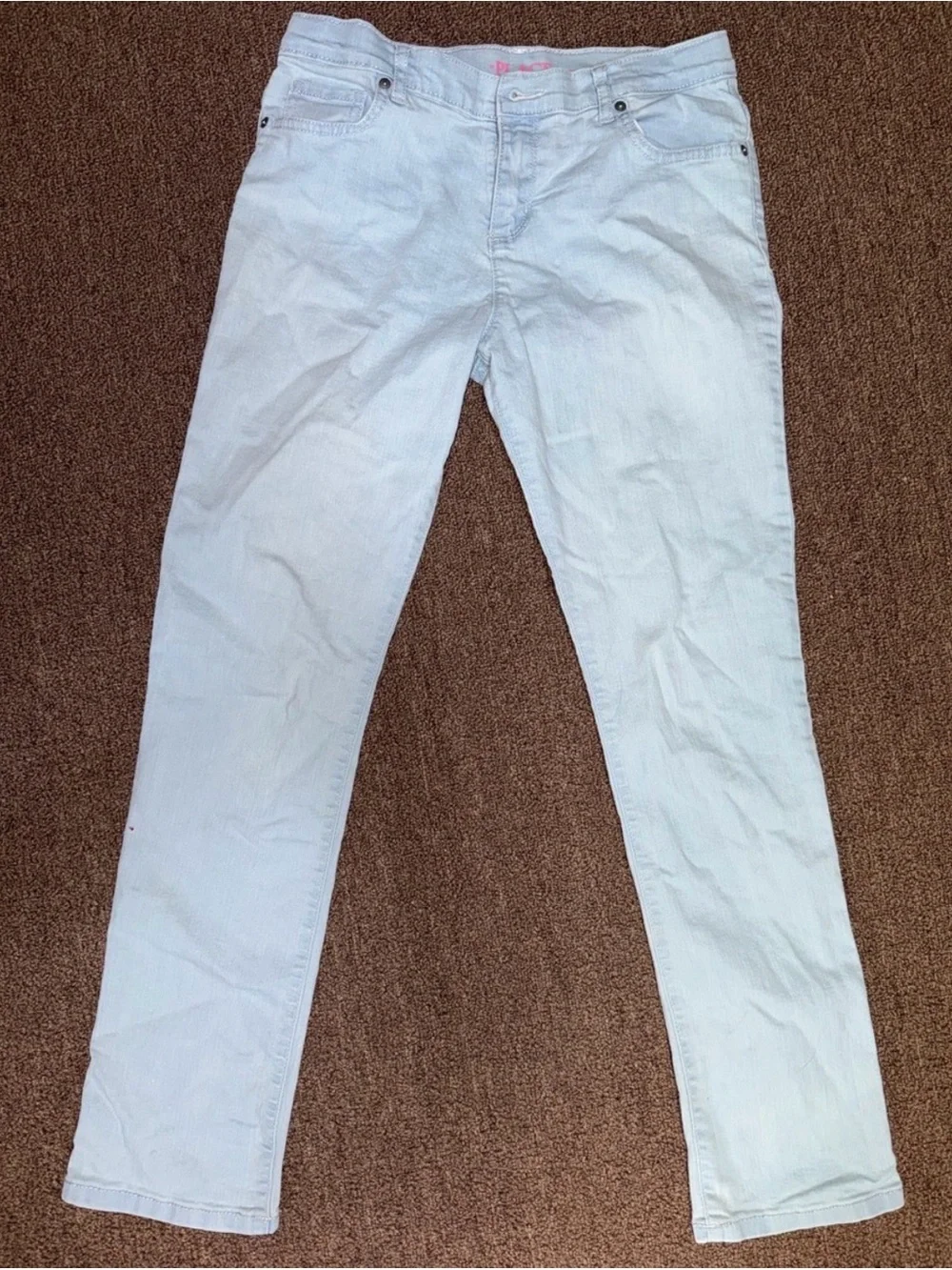 Children’s Place Girl’s Adjustable Waist Skinny Jeans in Light & Dark Blue Wash